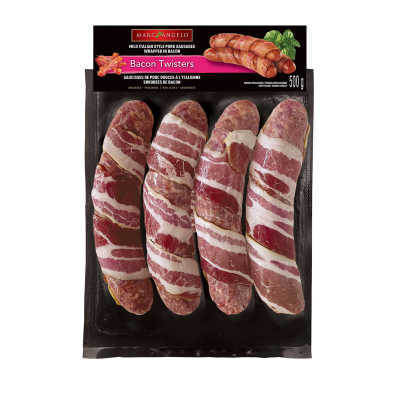 Bacon Twister Frozen Sausage pkg