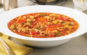 Bowl of hearty sausage soup