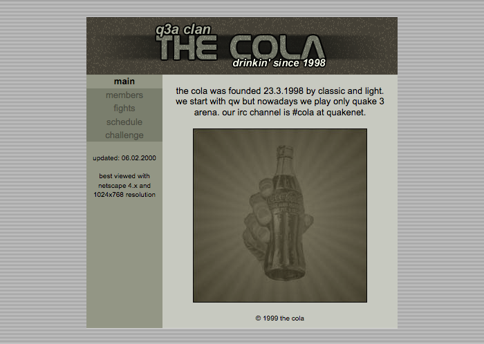 The Cola Quake3 Clan website