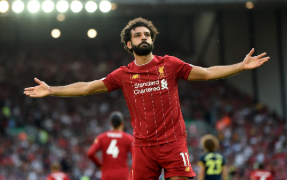 Mo Salah celebrating a goal in the Premier League game in gameweek 3