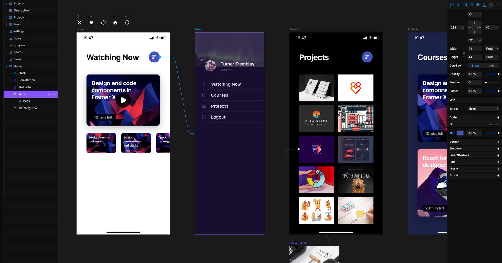 Quick Prototyping in Framer X