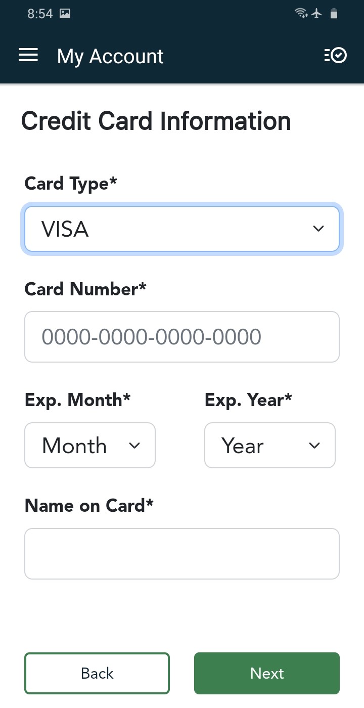 BHA(M) My Account - AutoPay Credit Card Details