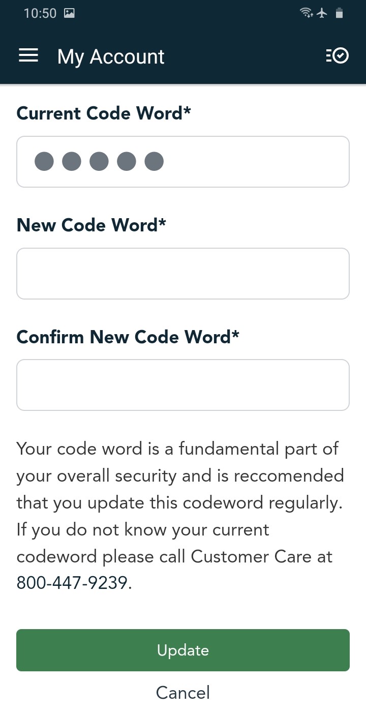 Acct-B2-Codeword Update