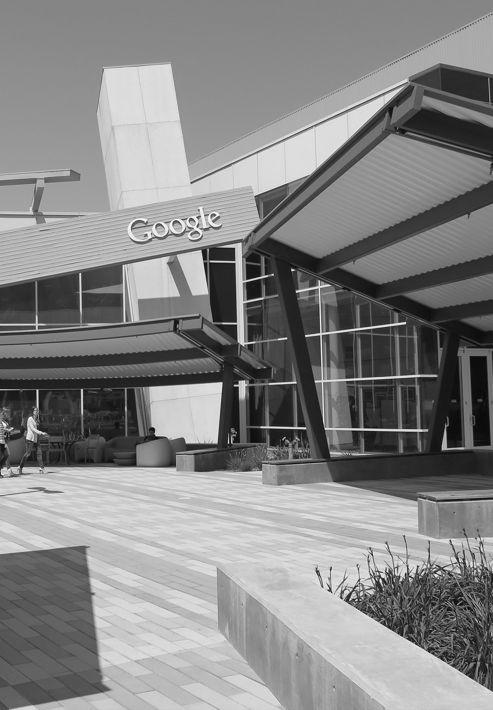 The terace in front of Google’s Googleplex in Mountain View