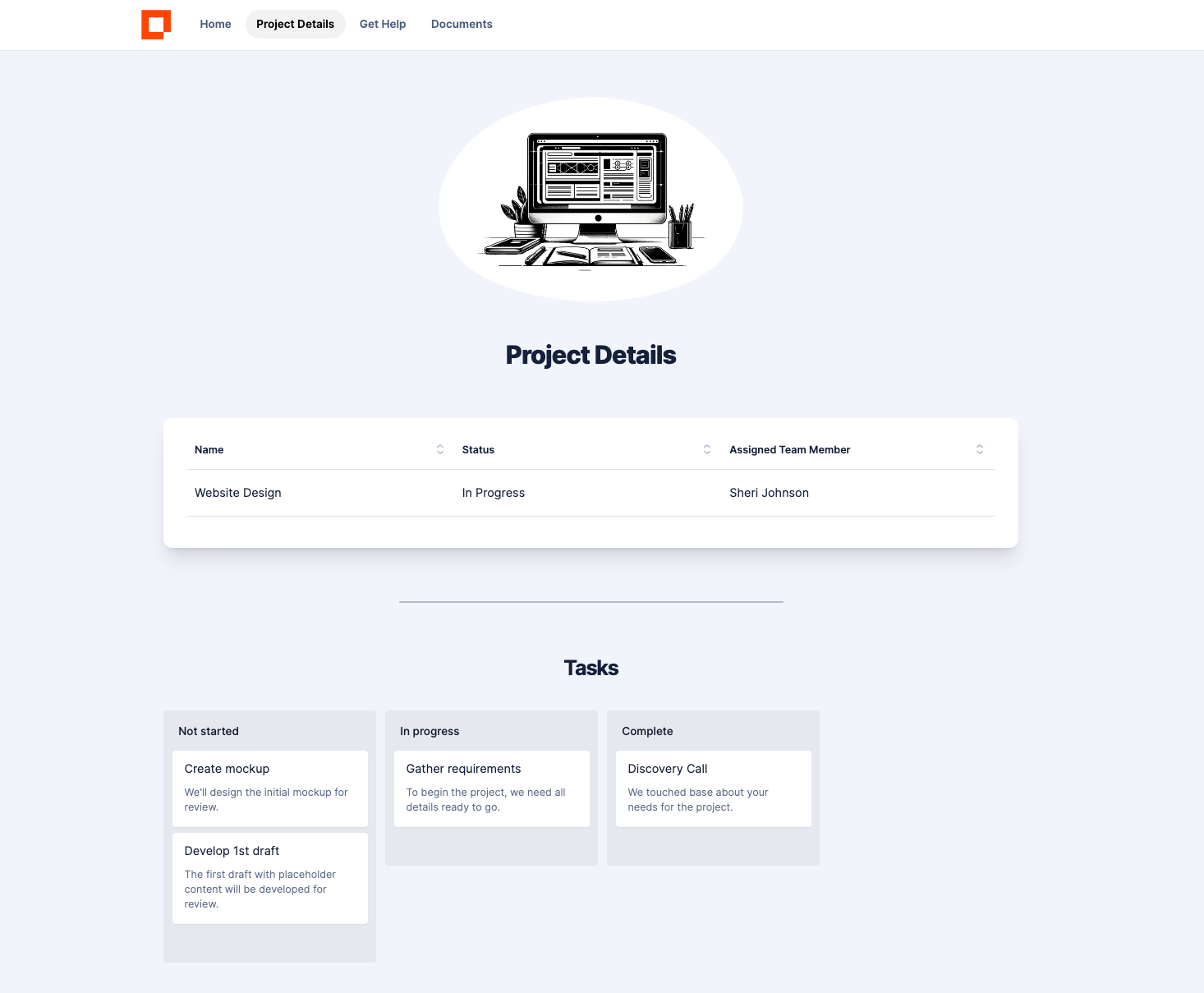 Client portal in Zapier project details