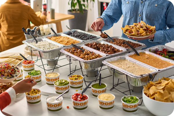 Cater your next event with us! Easy ordering, delivery, and convenient setup. We make catering effortless! From customizable Hot Bars to Individual Meals and Build Your Own Tacos, your whole crowd will be satisfied. A variety for all – delicious dishes with flavorful proteins and tasty toppings. Explore our catering menu and place your order today!