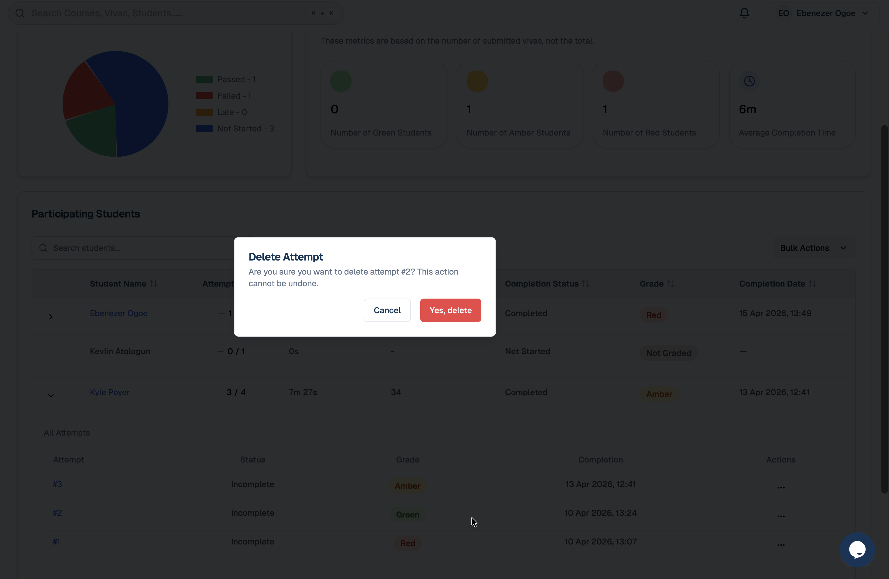 Teacher's delete attempt confirmation dialog