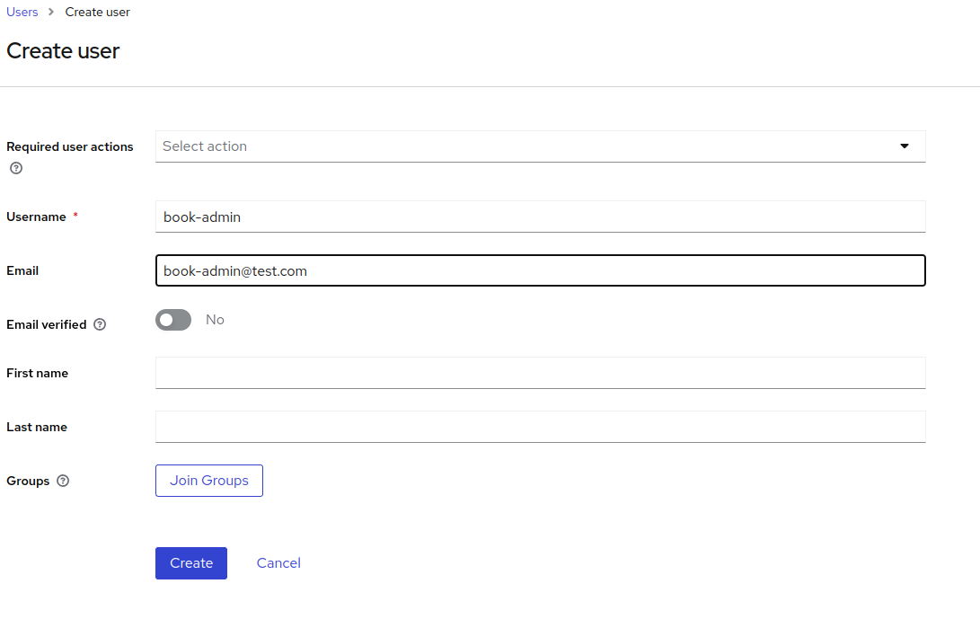 Keycloak - Create User