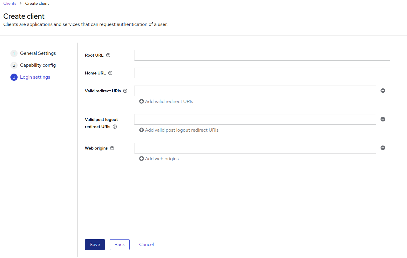 Keycloak - Create Auth Client Page 3