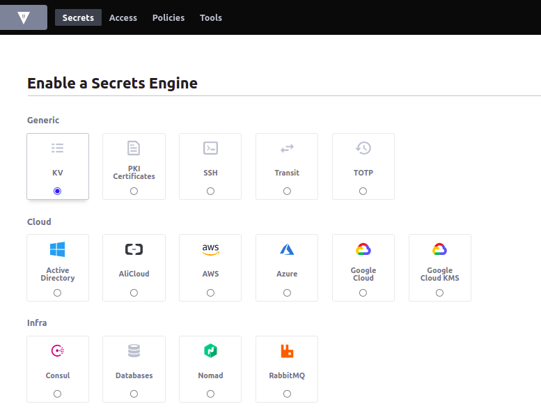 Vault - Enable Secrets Engine