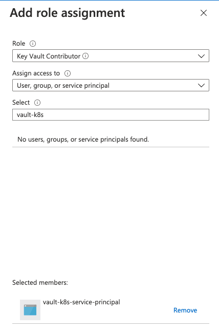 Vault - Add Role Assignment