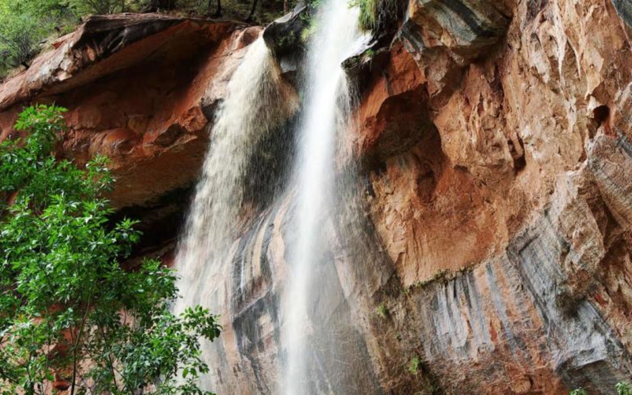 Places To See in Zion | Photo Gallery | 0 - Lower Emerald Pools Waterfall in Zion National Park
