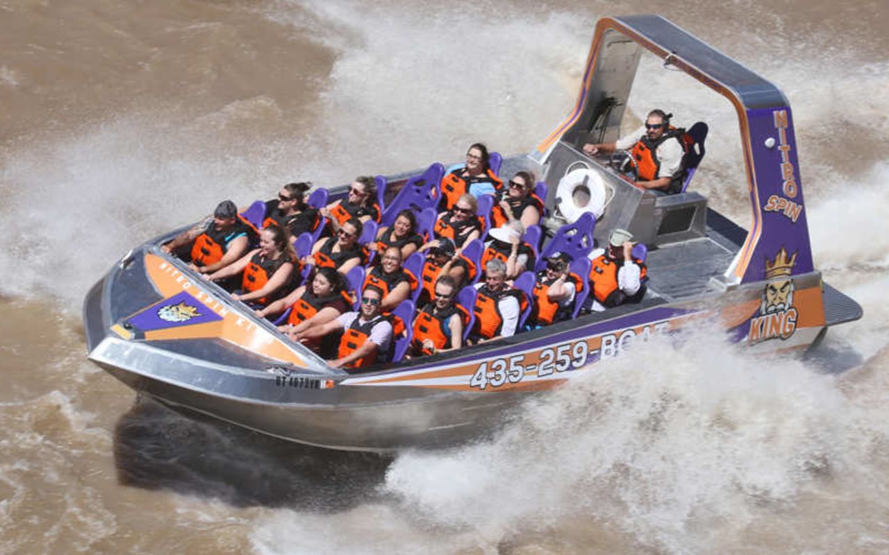 Canyonlands By Night & Day | Photo Gallery | 1 - Spin & Splash Jet Tours Speed up river spinning and speeding around the corners of the Colorado River. You’ll accelerate towards rapids and race through all while screaming and laughing! Rock music will help set the mood with this adrenaline pumping tour!