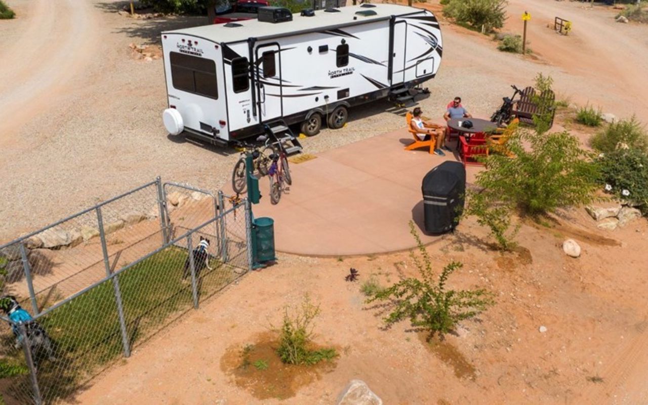 KOA Patio & Paw Pen sites are now available! Try “ruffing it” with these pet-specific RV sites. Each site includes a concrete patio, gas grill, picnic table and a personal fenced-in area, complete with turf, for your four-legged family member! 