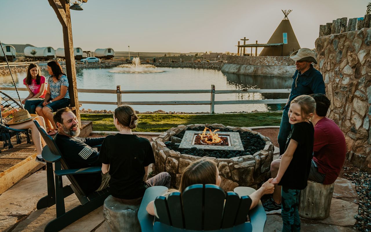 Each teepee site has an outdoor fire pit. Sit back and relax!