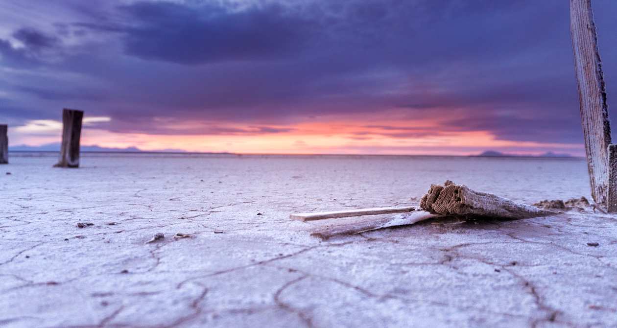 Lake Bonneville Region | Photo Gallery | 0 - Sunset at the Bonneville Salt Flats