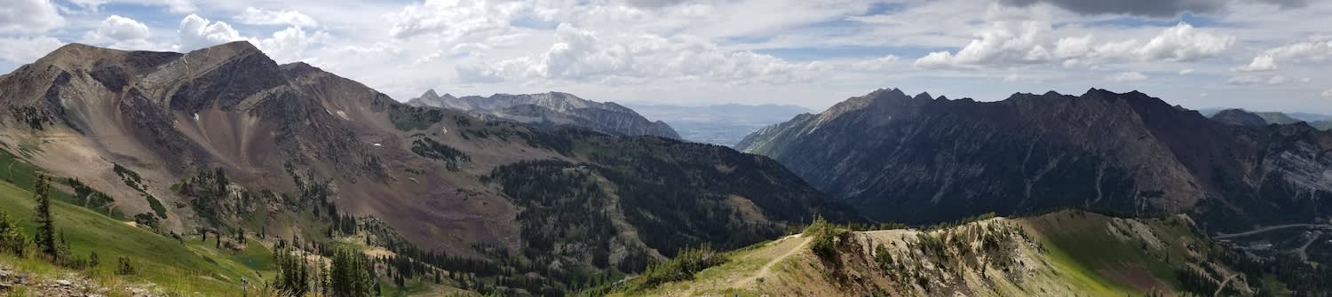 Panorama of the Wasatch Range from Snowbird Ridge Trail - Panorama of the Wasatch Range from Snowbird Ridge Trail