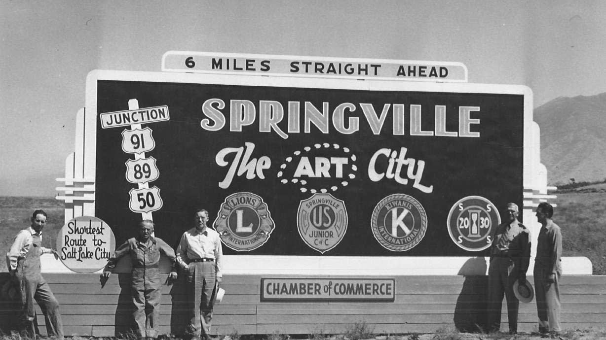 Springville Museum of Art sign "Art City" - Springville Museum of Art sign "Art City"