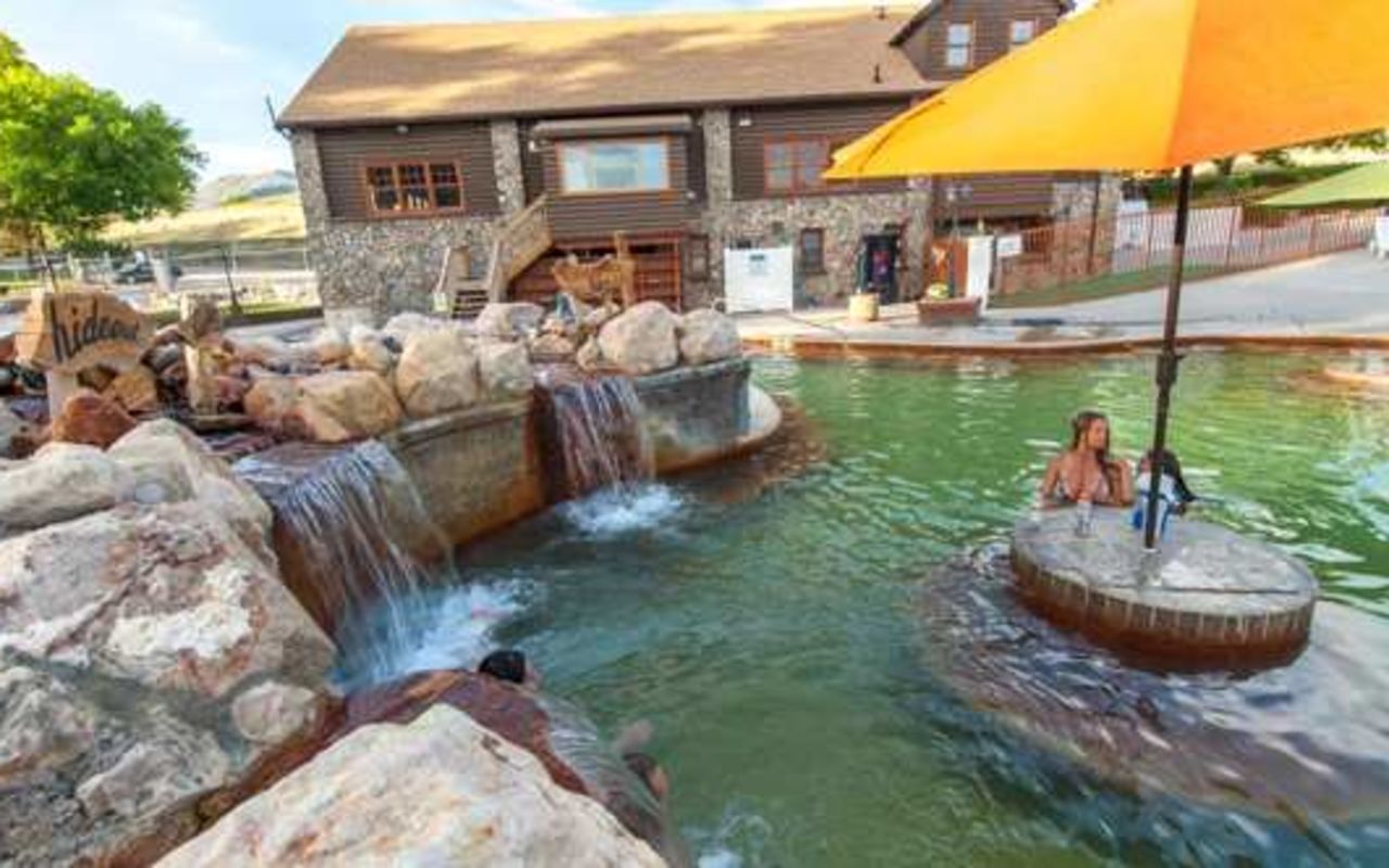 Utah Hot Springs | Photo Gallery | 0 - Pool and waterfalls at Crystal Hot Springs Utah