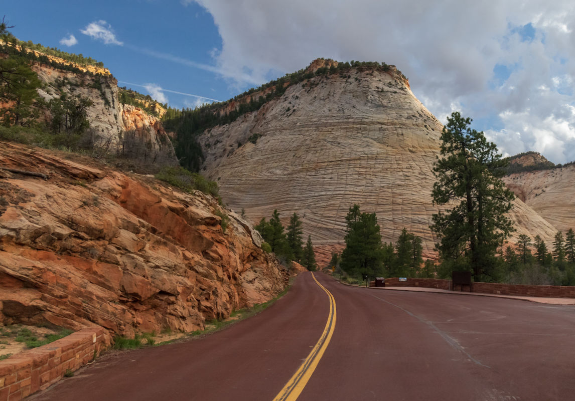 Checkerboard Mesa | Photo Gallery | 0 -  Checkerboard Mesa is an iconic and unique rock formation in Zion National Park.