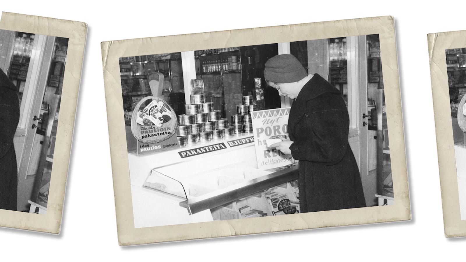 Osuuskauppalehden kuvassa nainen pakastealtaan ääressä.