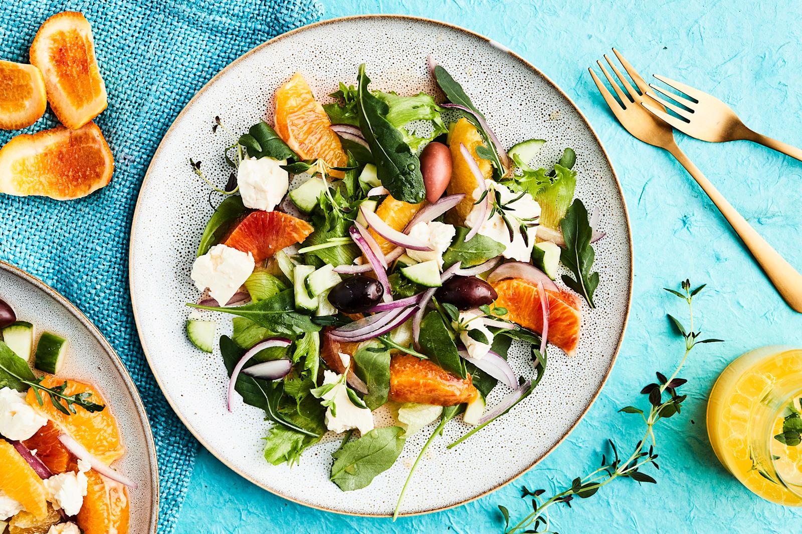 Kreikkalainen veriappelsiinisalaatti