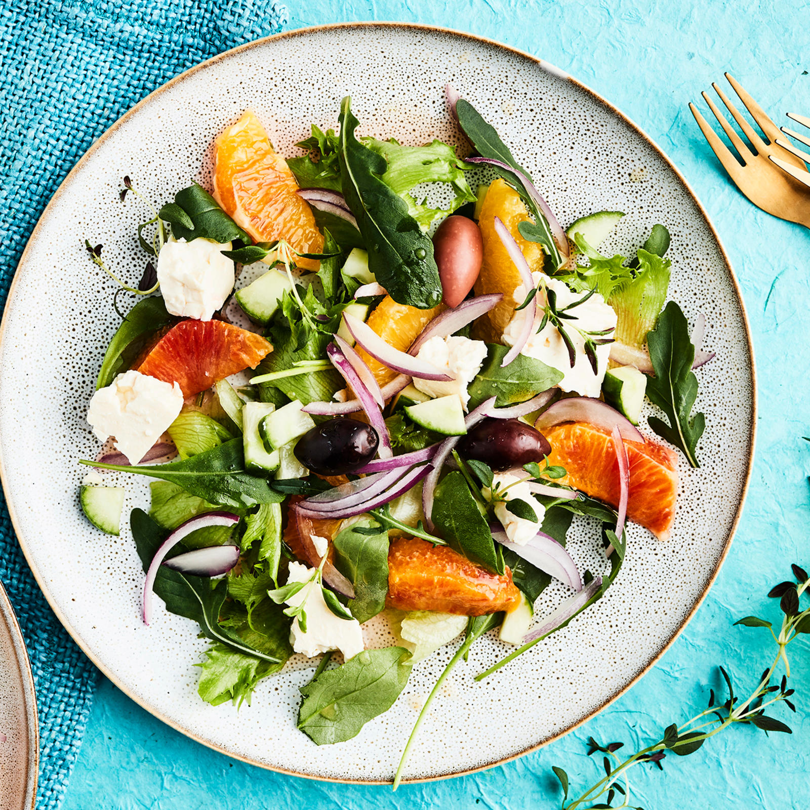 Kreikkalainen veriappelsiinisalaatti