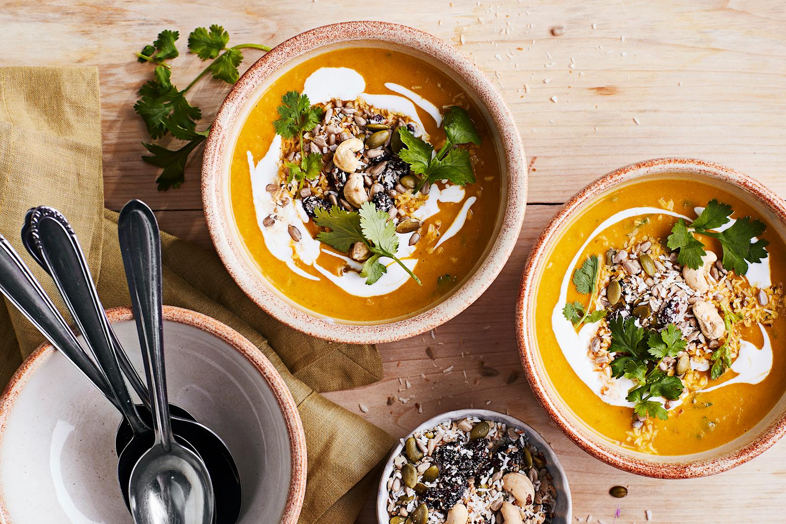 porkkanakeitto, porkkana-kookoskeitto