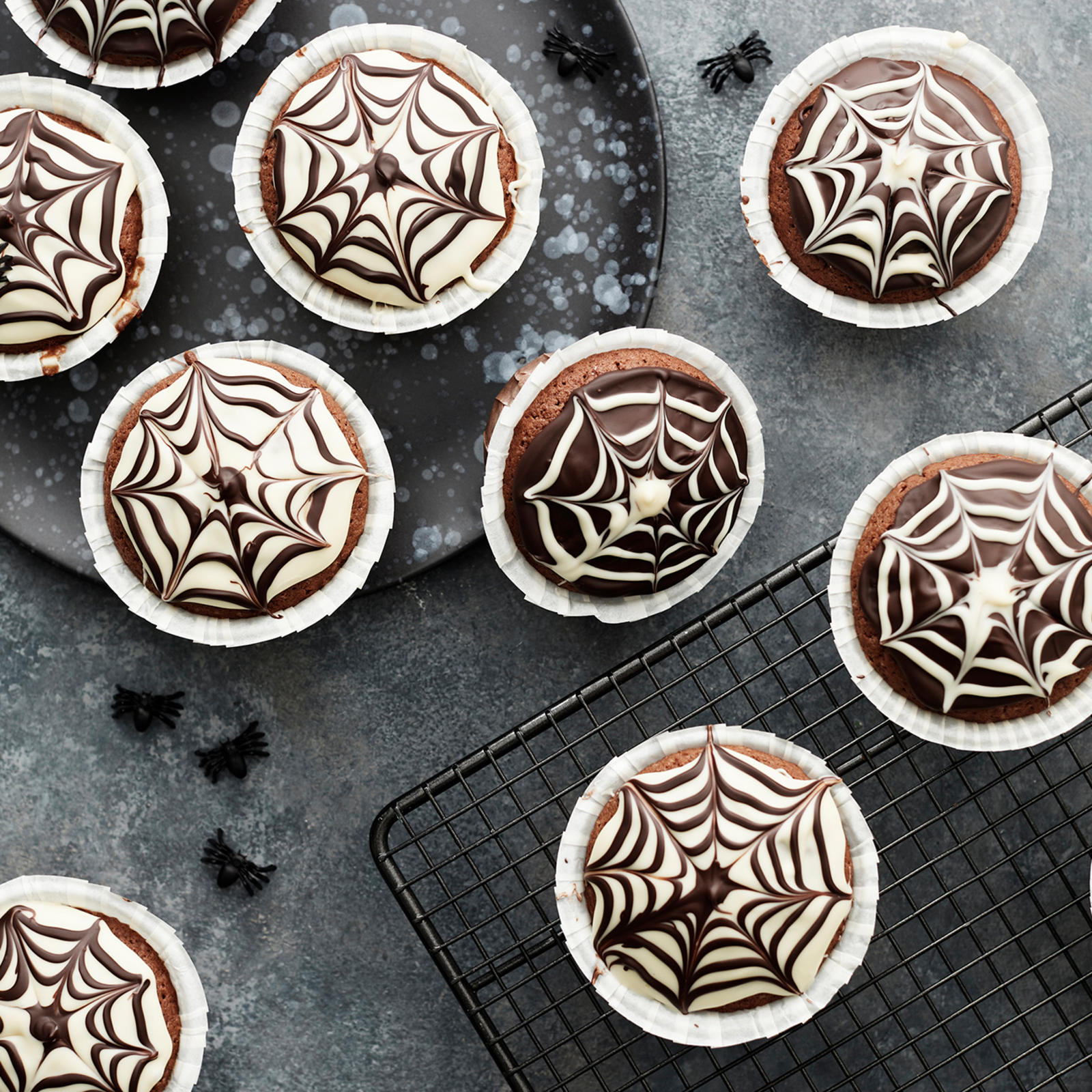 halloween-muffinssit, halloween-muffinit, hämähäkkimuffinssit, hämähäkkimuffinit