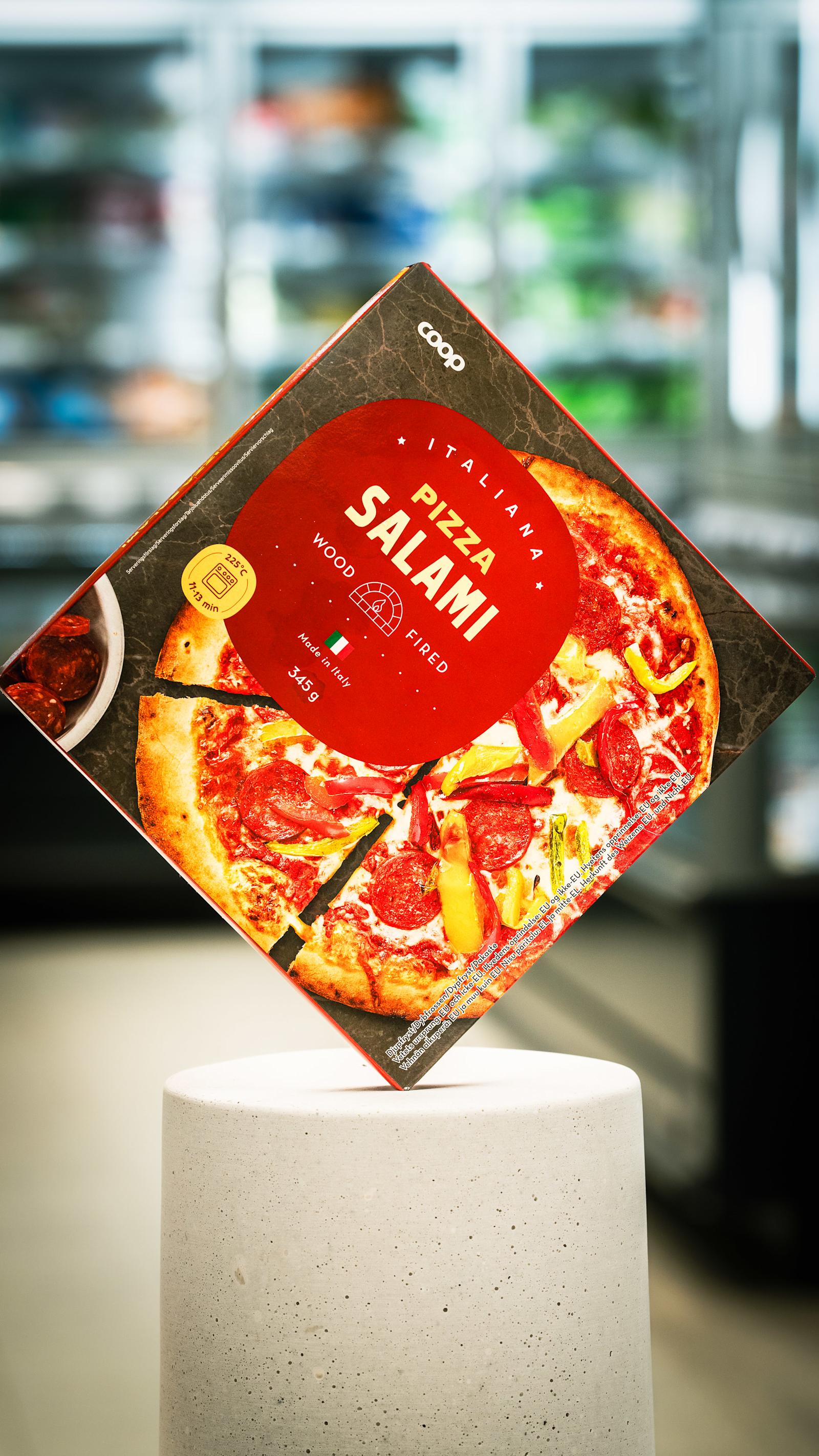 Coop pakastepizza marketissa