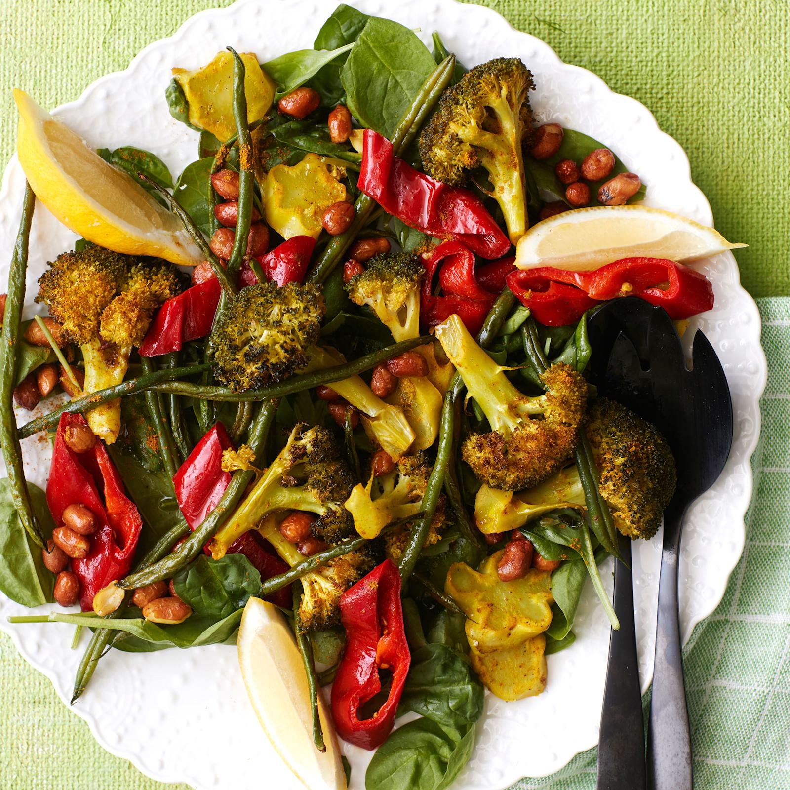 Paahdettu parsakaali-papusalaatti