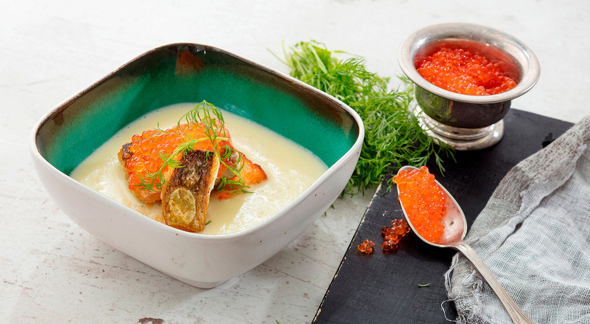 Kolmen kalan maa-artisokkakeitto