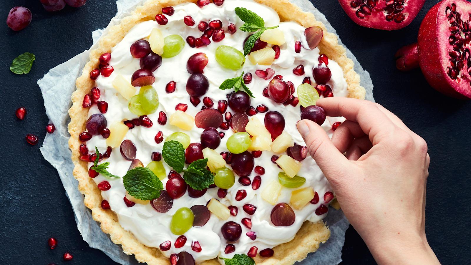 Hurmaava kookos-hedelmätorttu (sokeriton)