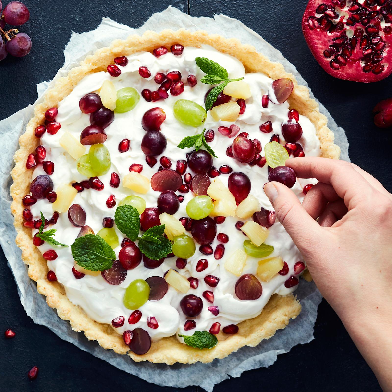 Hurmaava kookos-hedelmätorttu (sokeriton)