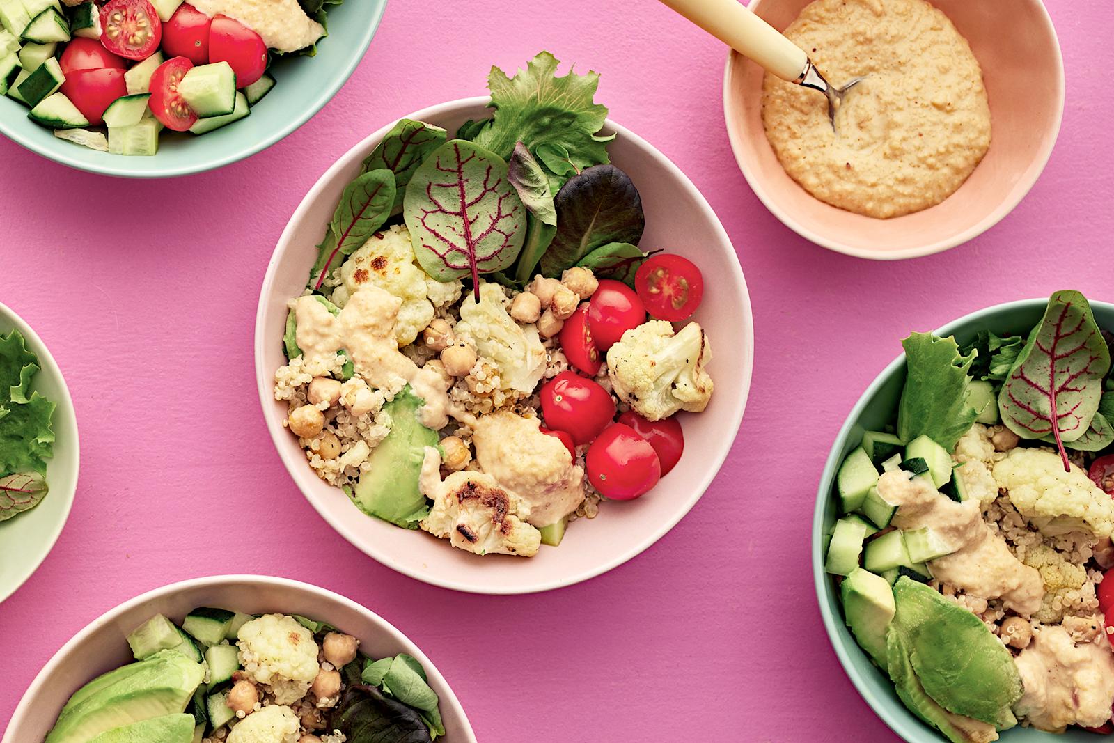 Paahdettu kukkakaali-kikhernebowl