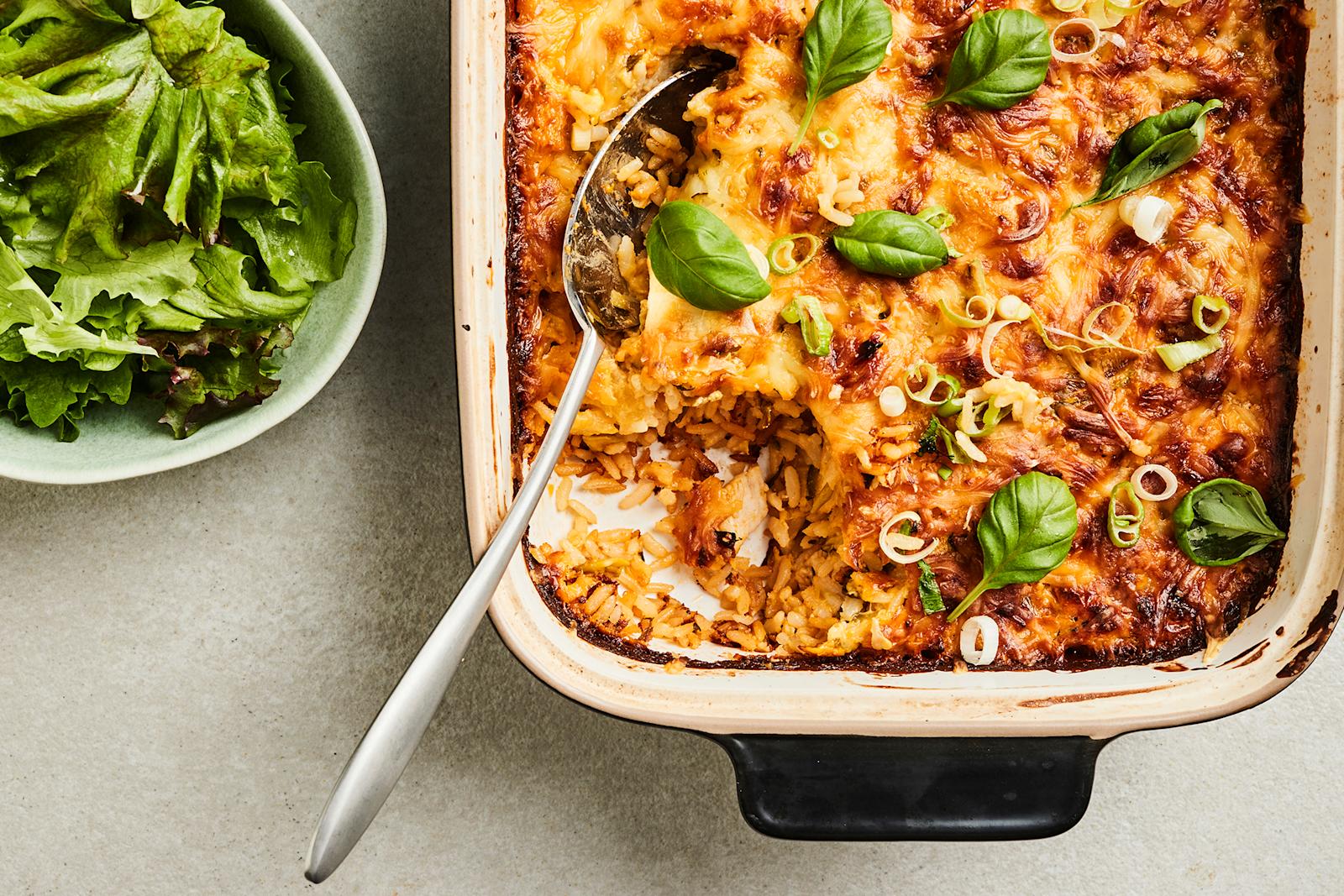 Helppo kana-riisivuoka