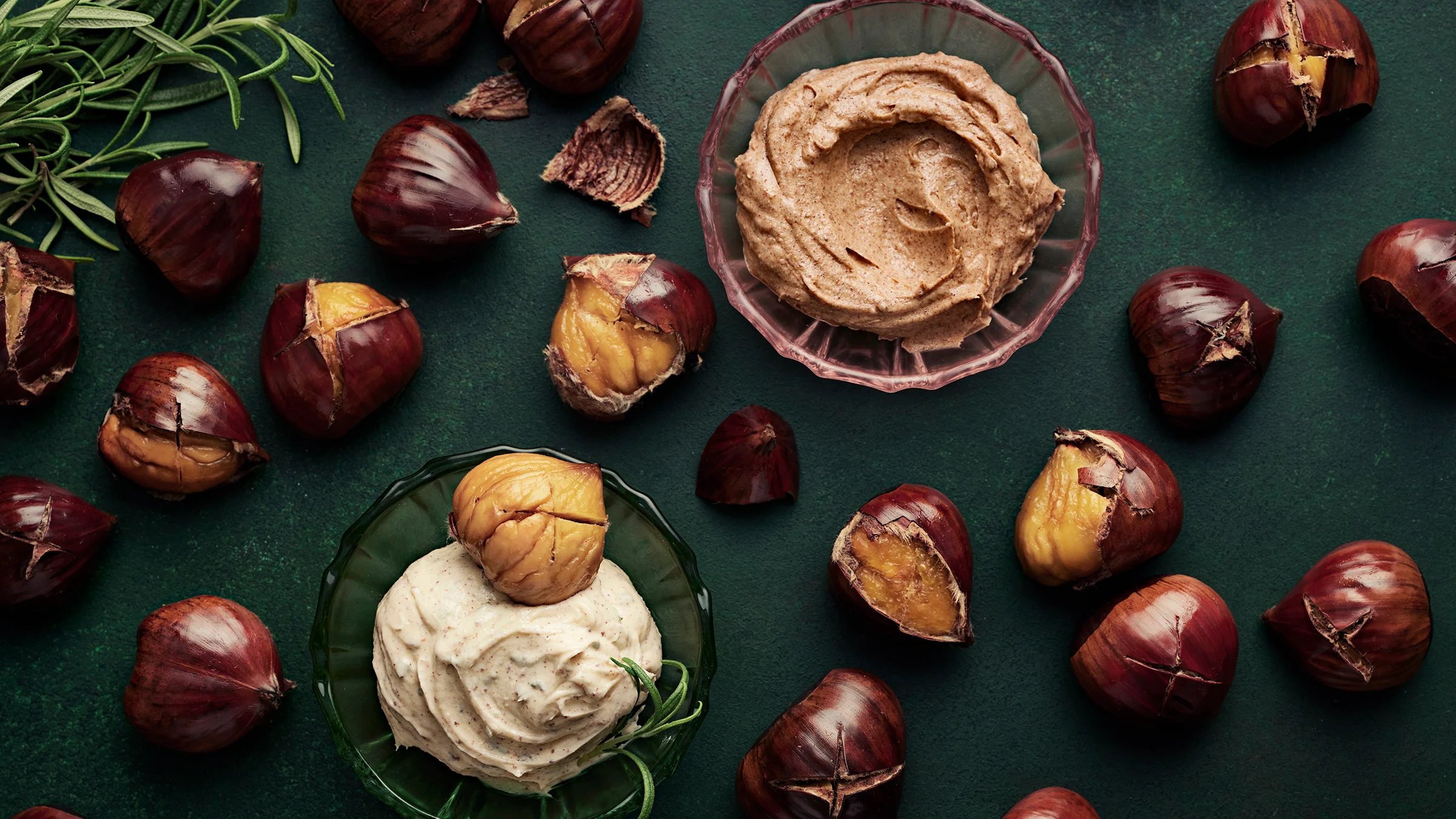 Paahdetut kastanjat maustevoilla