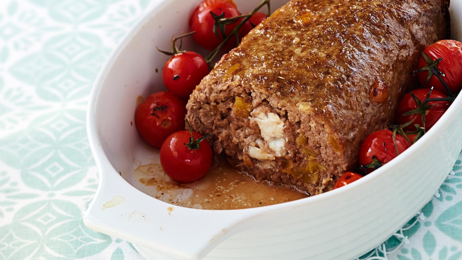 Vuohenjuustolla täytetty lihamureke