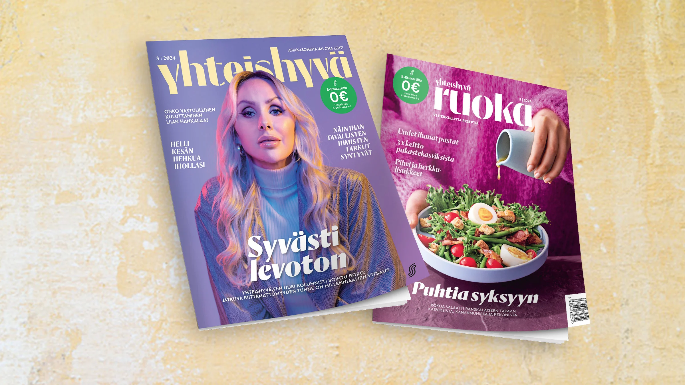Elokuun Yhteishyvä-lehden ja Yhteishyvä Ruoka -lehden kannet