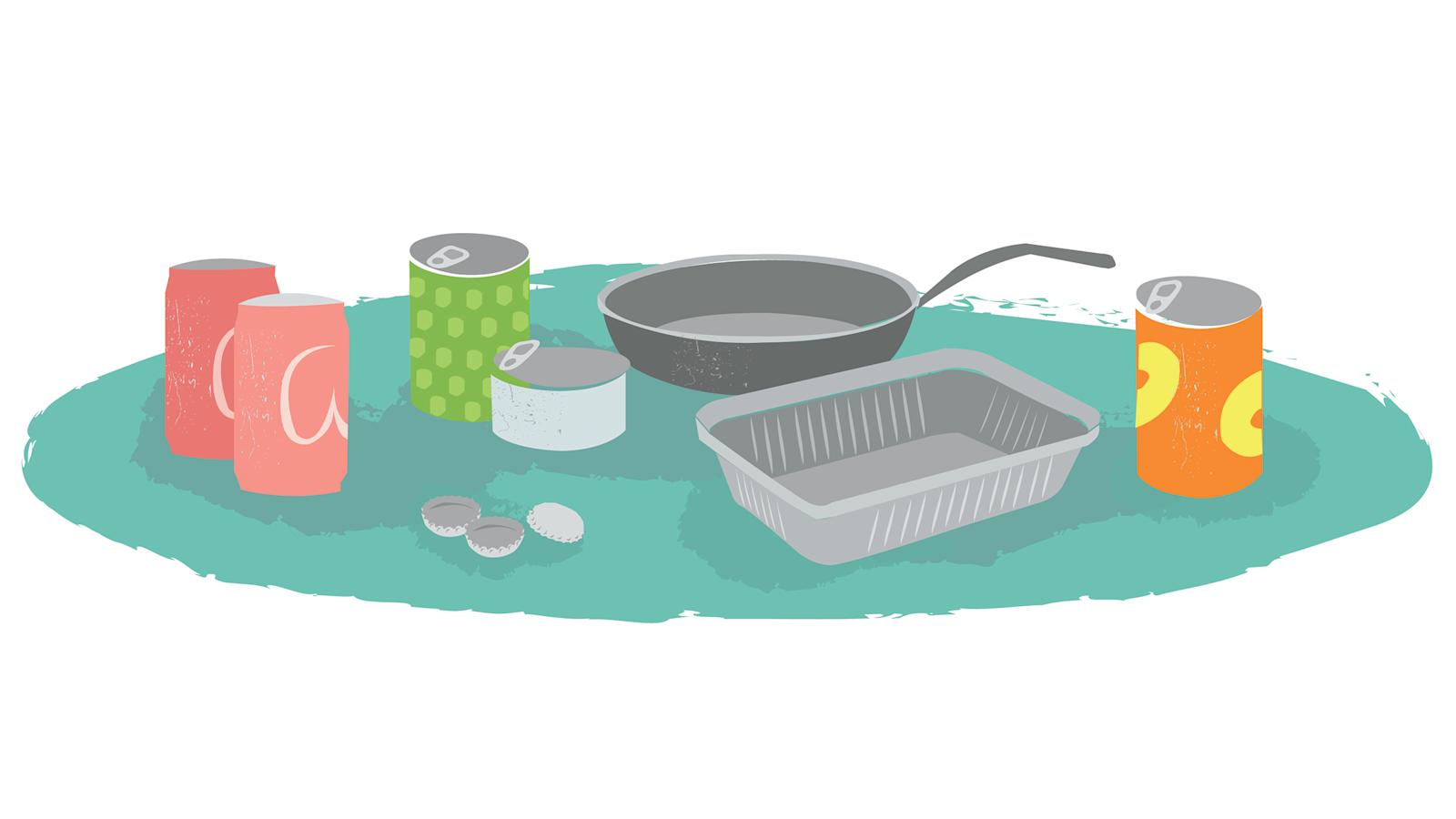 Näin kierrätät metallin: huuhtaise metallitölkit ja poista muoviosat