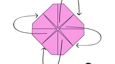 Kukkaorigamin taitteiden avaaminen