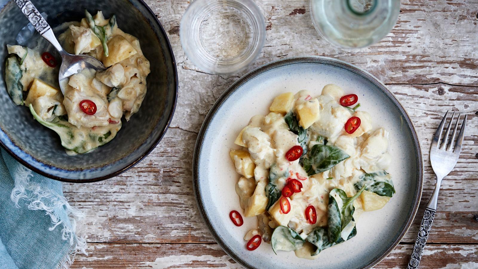 Thaimaalainen peruna-kalacurry