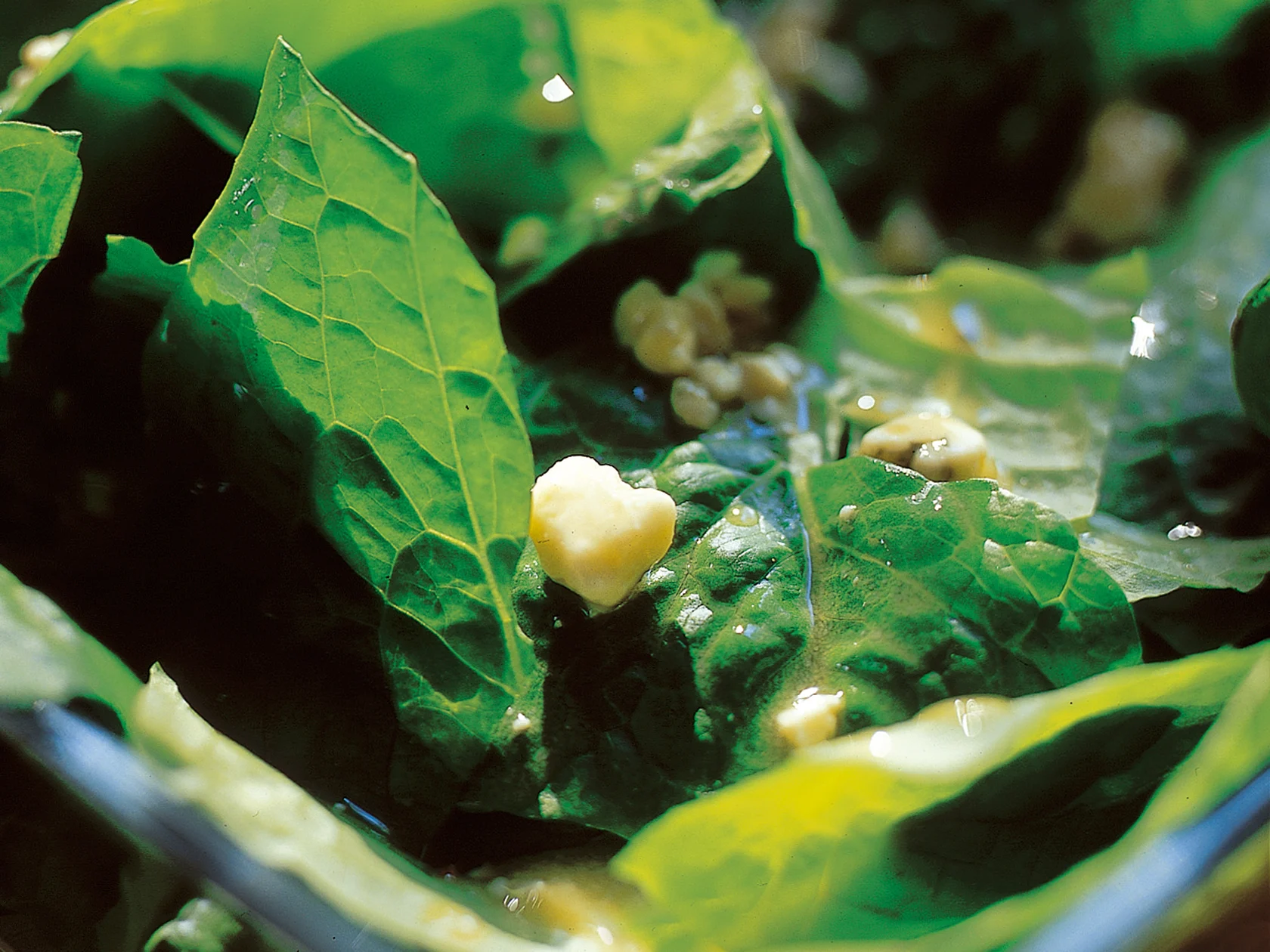 Salaattia ja sinihomejuustokastiketta