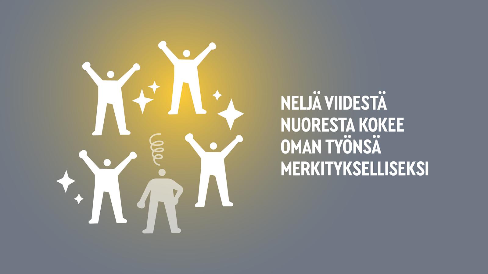 Neljä viidestä nuoreta kokee oman työnstä merkitykselliseksi.