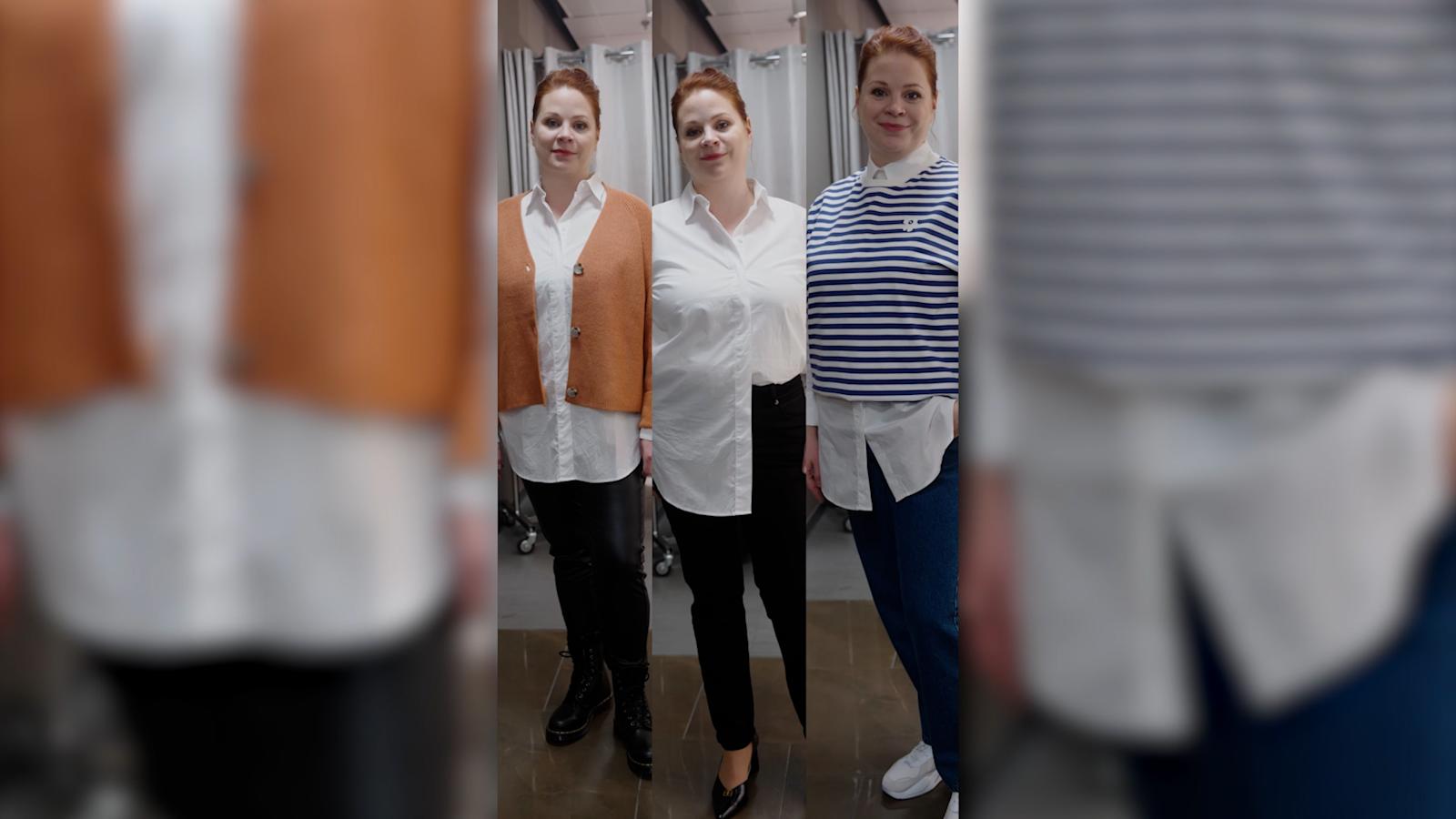 Valkoisen kauluspaidan stailaaminen kolmella tavalla