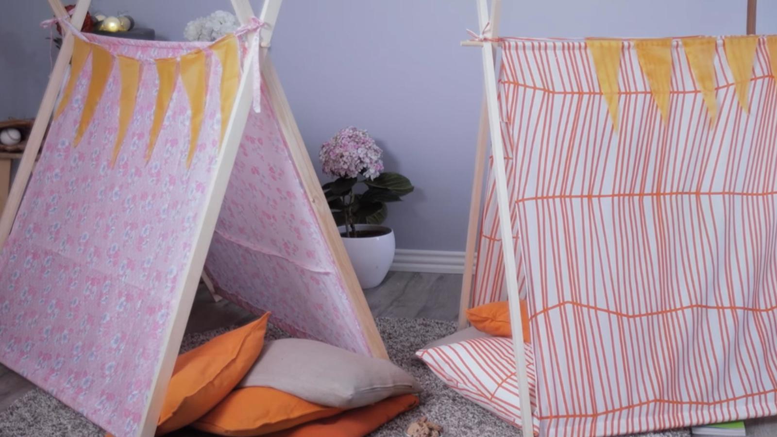 Leikkiteltta vanhoista lakanoista