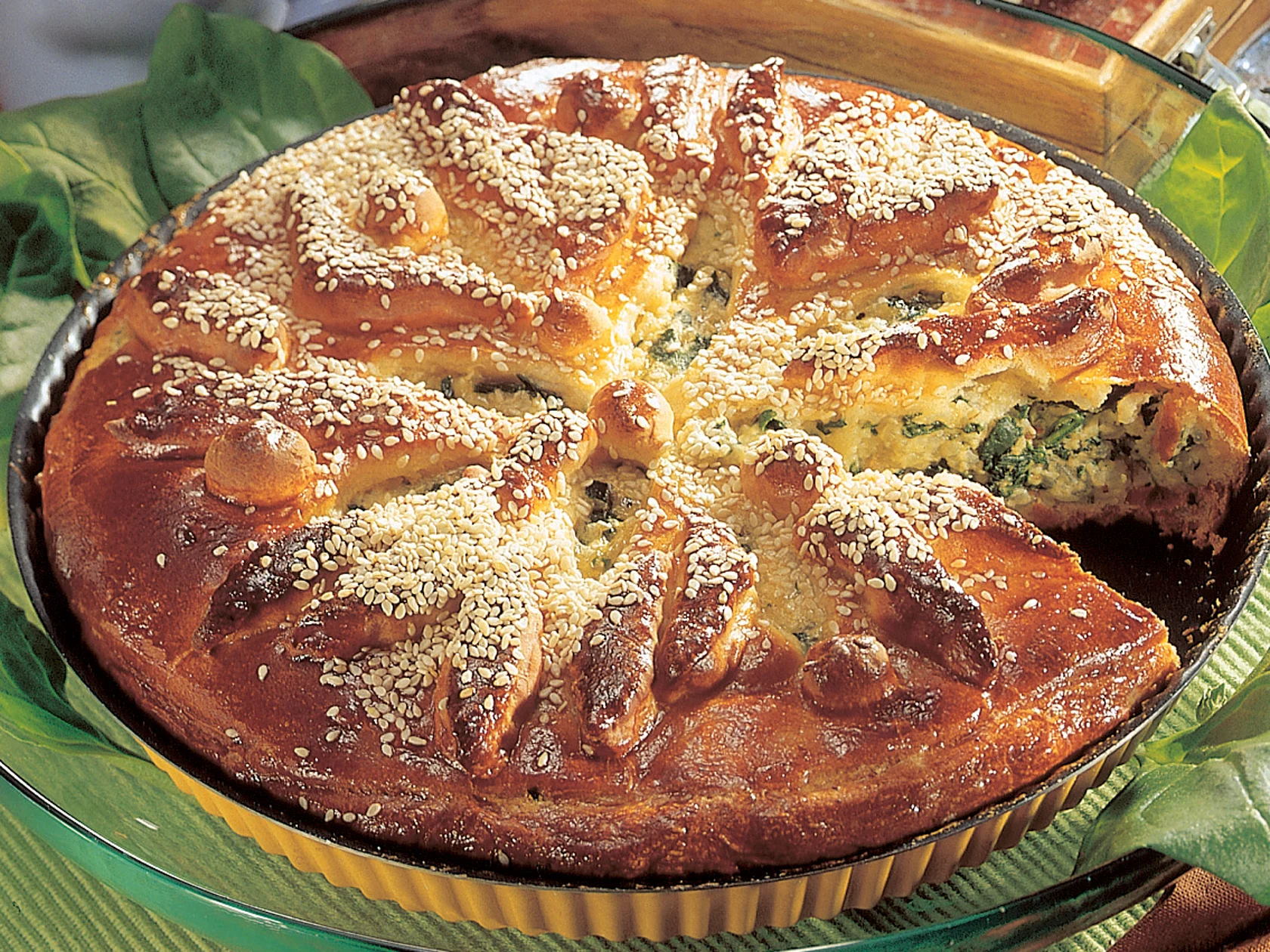 Helppo pinaatti-riisipiirakka