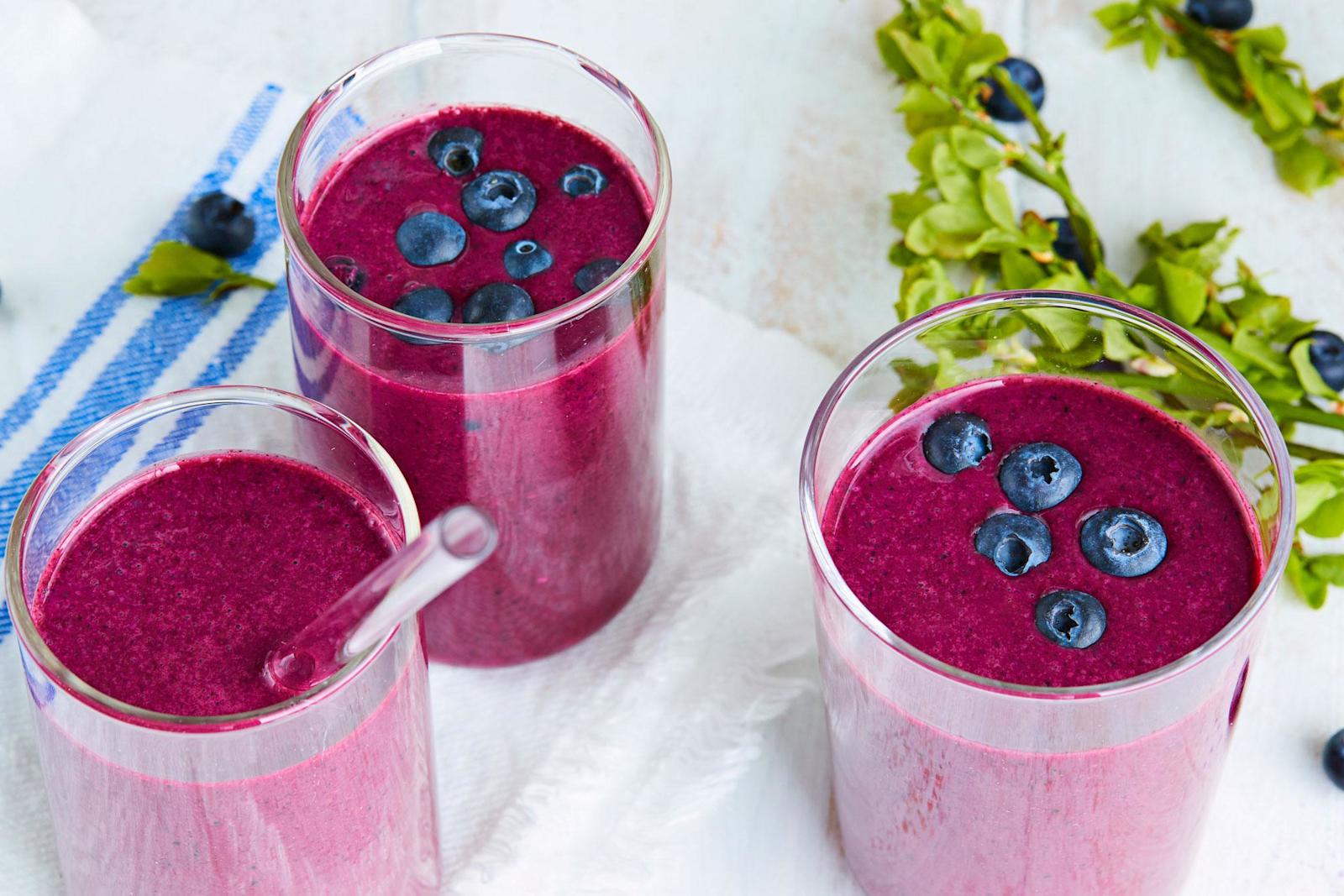 Mustikka-kaurasmoothie