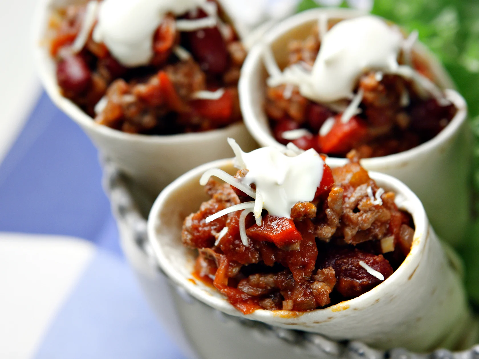 Chili con carne -tortillat