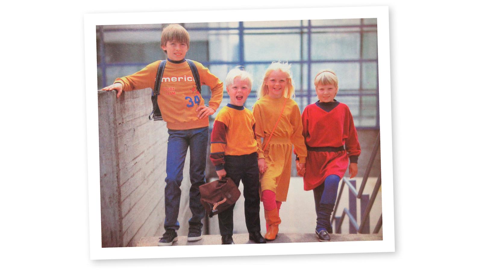 80-luvun lapsia mainoskuvassa.